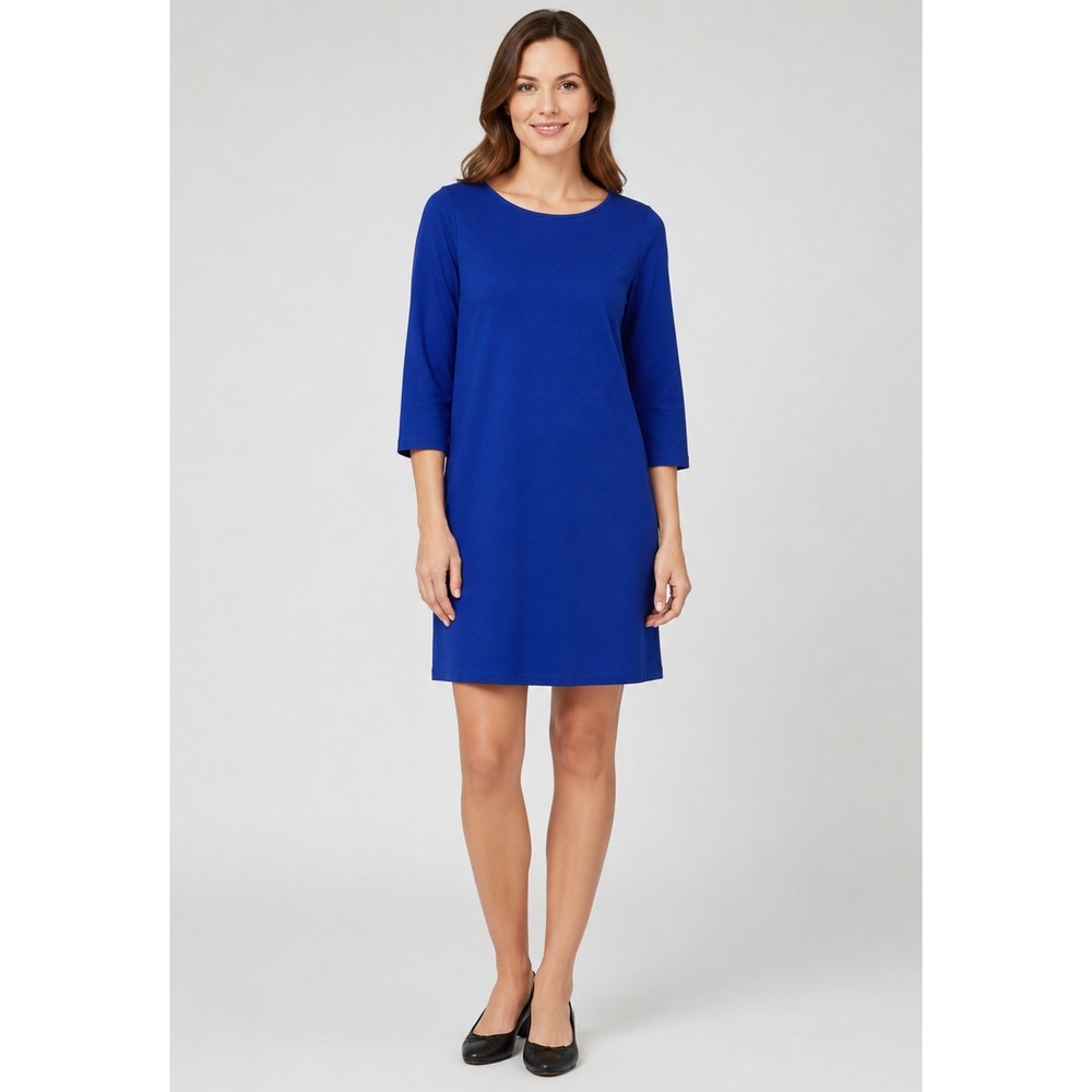 Garnet Hill T-Shirt Dress Womens Small Cobalt Blue Casual Classic
